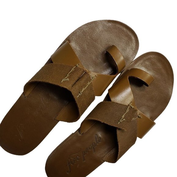 Free People Brown Sandals Minimalist Summer Style - Picture 8 of 14